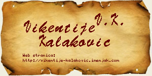 Vikentije Kalaković vizit kartica